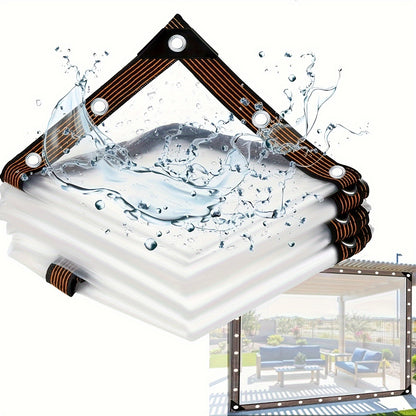 1pc Transparent Rainproof and Windproof Tarpaulin with Seal Ring, Outdoor Garden Transparent Rainproof Cover Windproof, Suitable for Garden and Chicken Coop Awning Plant Camping