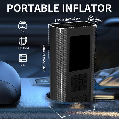 Portable Air Compressor, 150PSI with Tire Pressure Gauge & LED Display, 3X Faster One-Touch Smart Cordless Tire Inflator, USB-Powered, Rechargeable Battery