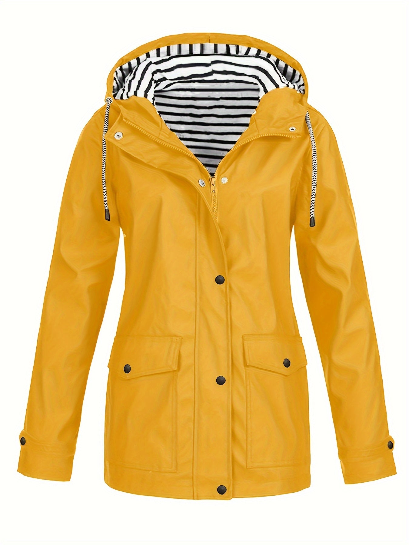 Women'S Hooded Long Sleeve Solid Color Casual Jacket | Fashionable and Versatile with and Pockets