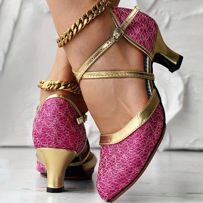 Ladies Latin Dance Shoes Outdoor Square Dance Shoes Mid-Heel Ballroom Dance Shoes Dancing Shoes, Women Shoes