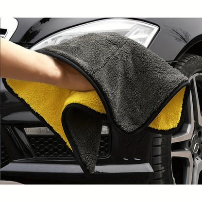 Thickened Ultra-Fine Microfiber Car Cleaning Cloth - Absorbent Towel, Suitable for Car Windows, Interior And Exterior, Yellow And Black Design, Perfect for Car Washing And Maintenance