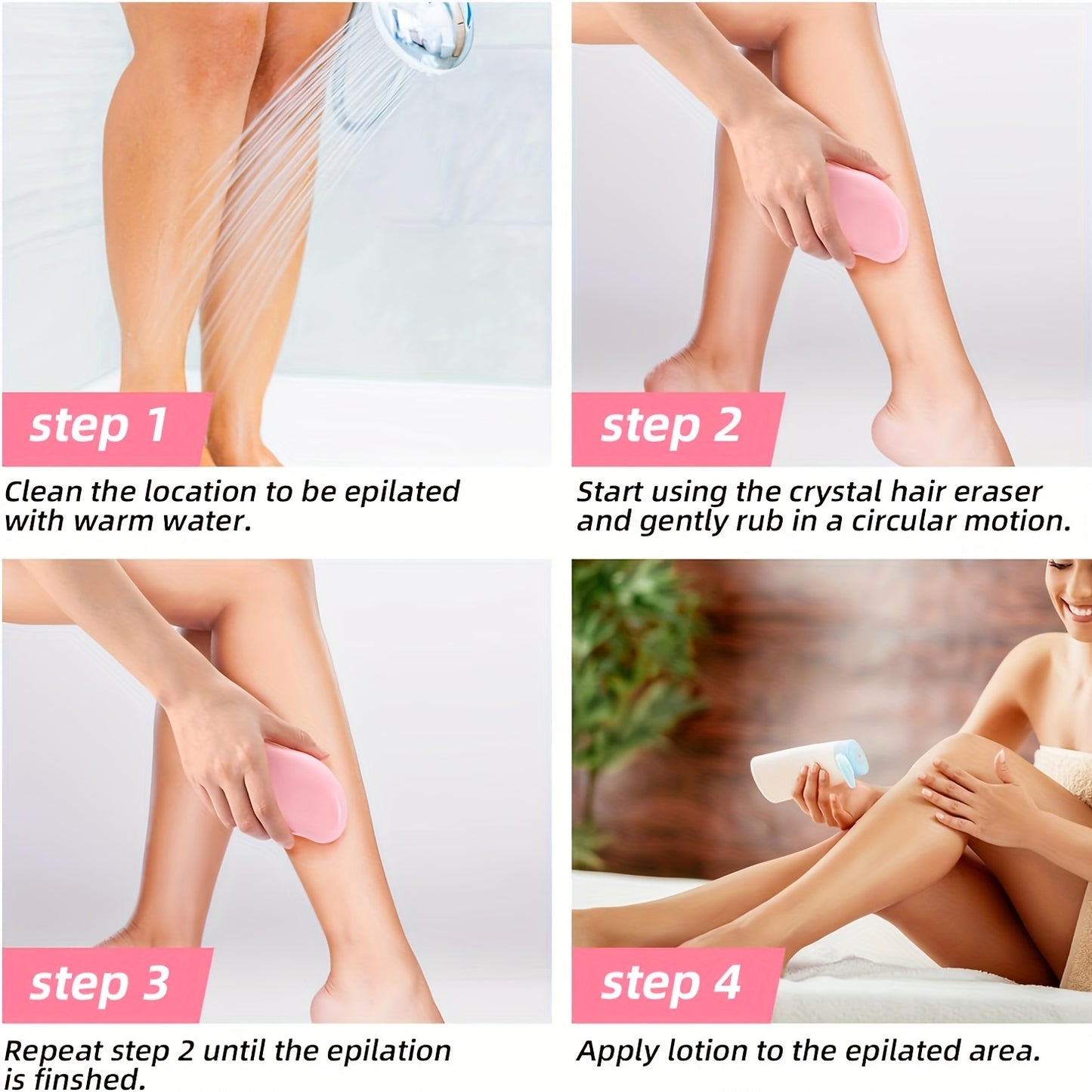 Reusable Hair Eraser for Women Legs - Magic Painless Hair Remover Without Shaving Light Beige Exfoliator Tool, Nano Hair Removal for Smooth Light Beige