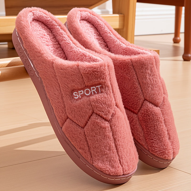 Indoor Household Thick-Soled Non-Slip Warm Slippers for Autumn And Winter, Women Shoes
