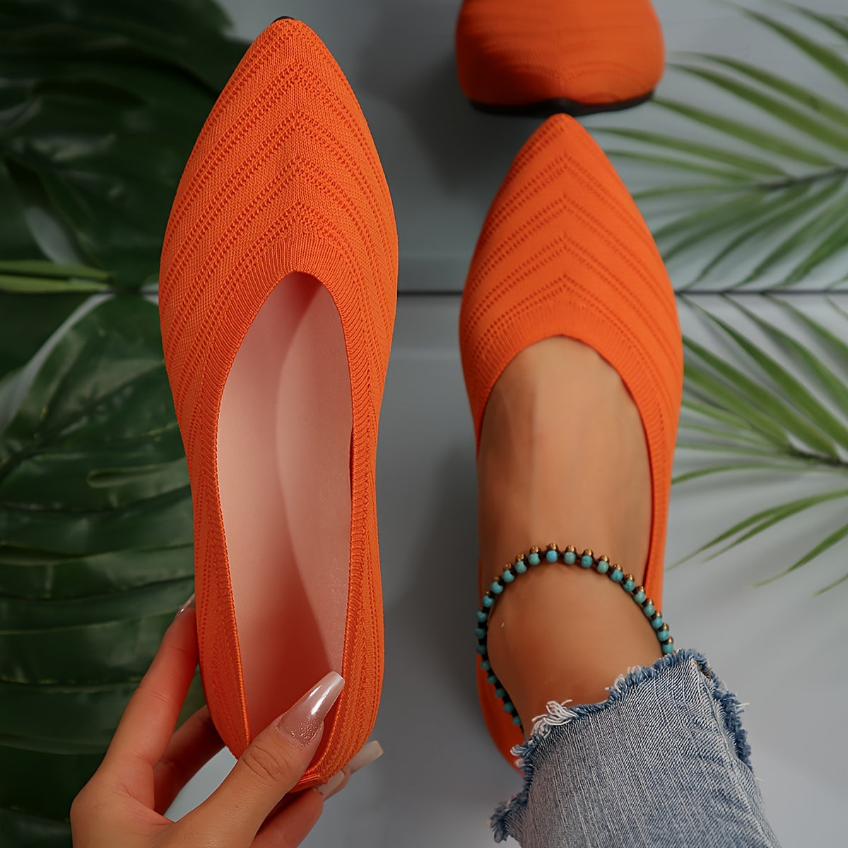 Cross-Border Women'S Fashionable Casual Pointed Flats, Women Shoes