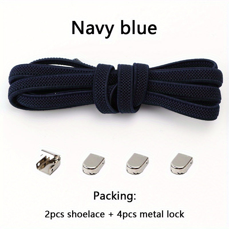 Elastic Shoe Laces, No Tie Tieless Flat Expand Shoestrings, for Adult Sneakers