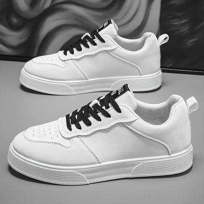 1 Pair of Versatile Men's Sneakers, with Strong Grip, Suitable for Business and Office Use, Comfortable for All Seasons. White and Green Casual Lace-up Low-top Style, Street Fashion Men's Skate Shoes, Soft-soled Durable Tennis Shoes