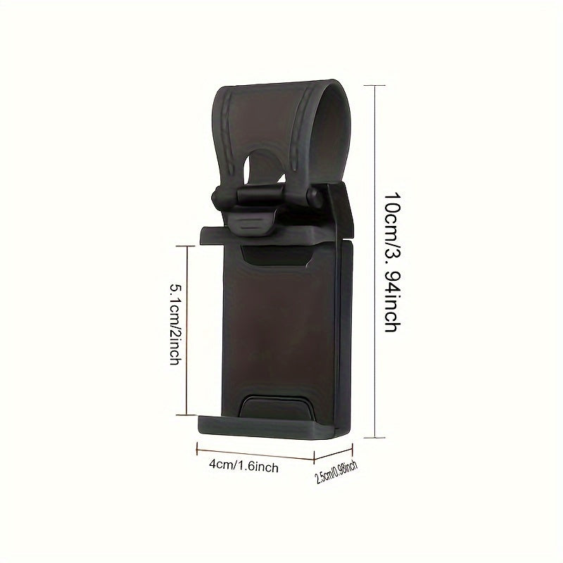 Durable Universal Car Phone Holder - Plastic Steering Wheel Mount, Mobile-Phone Stand Support, Bike Clip Mount, Easy to Use