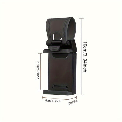 Durable Universal Car Phone Holder - Plastic Steering Wheel Mount, Mobile-Phone Stand Support, Bike Clip Mount, Easy to Use