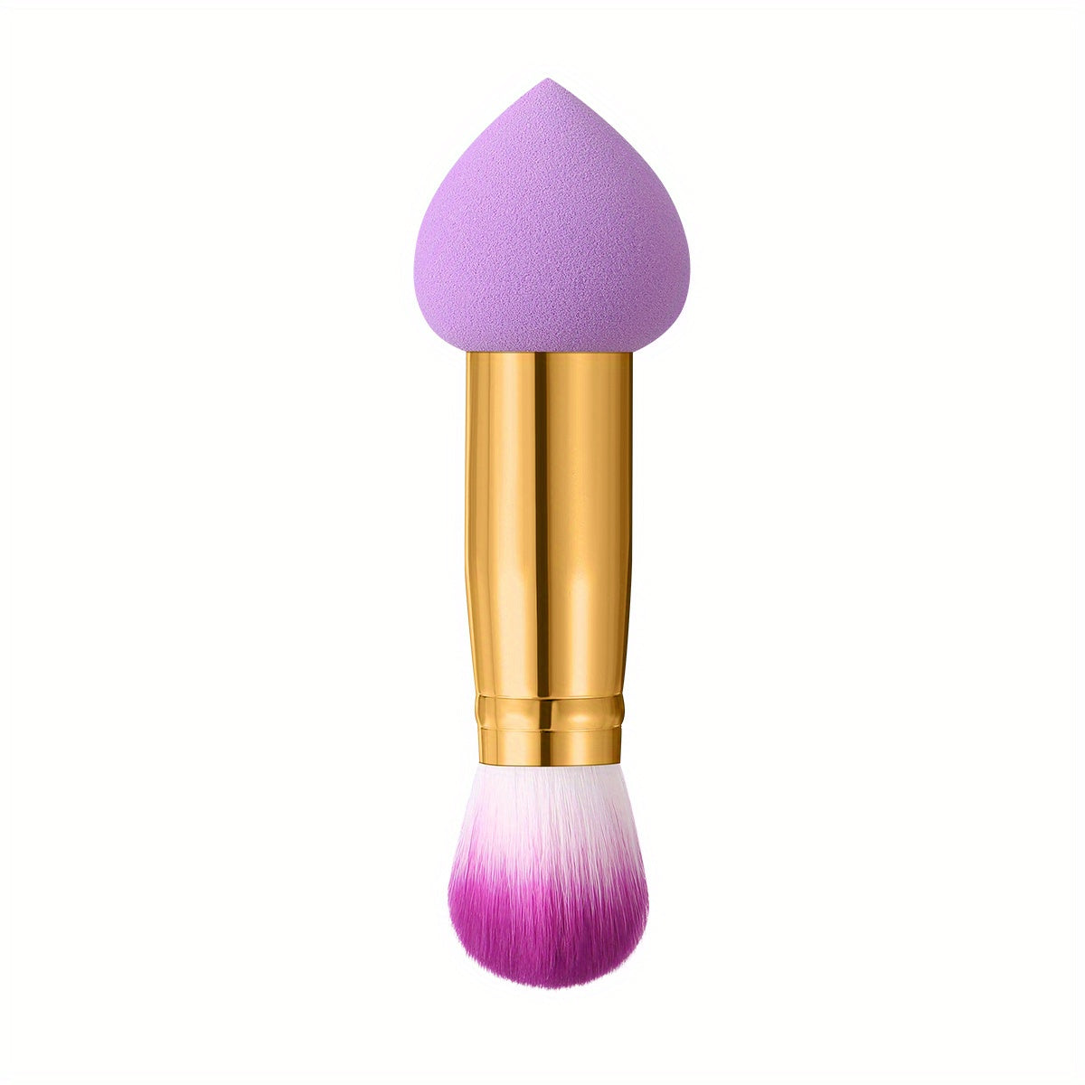 [Double-ended Purple] Set Of 1/3 Double-ended Purple Makeup Sponge + Makeup Brush