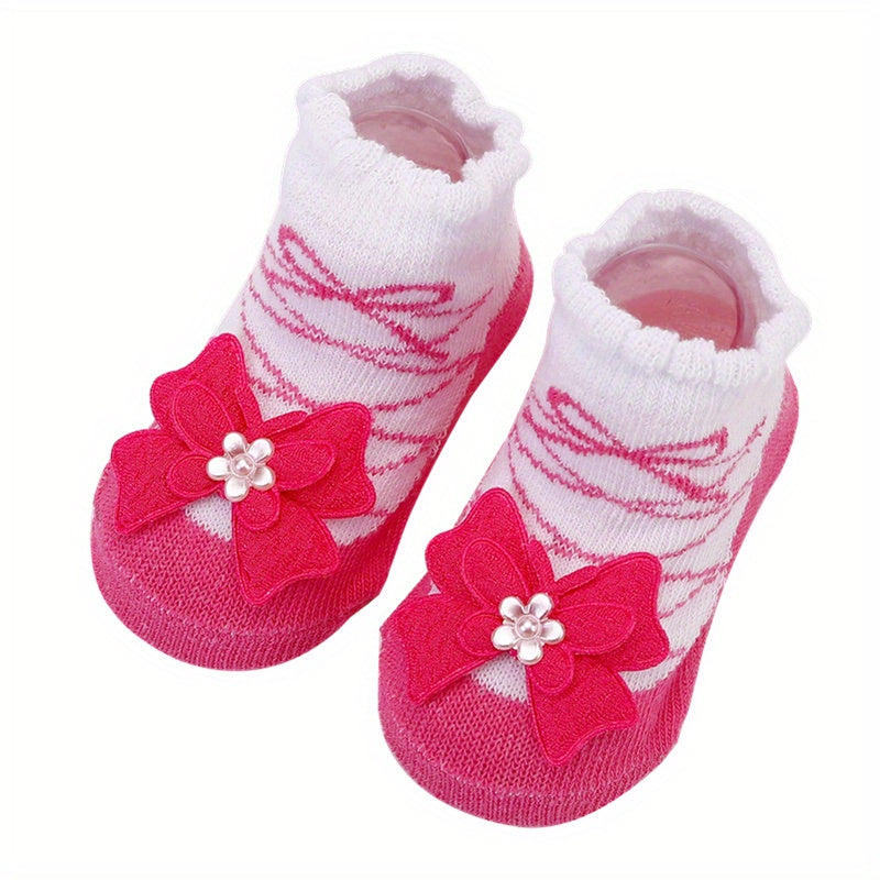Baby Girl Cute Fashion Bowknot Flower Socks Fit 0-24 Months