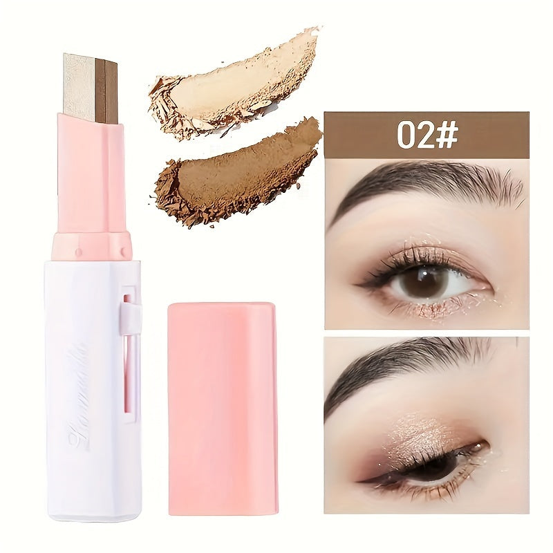 Dual-Color Eyeshadow Stick/Waterproof, Sweat-Proof, Smudge-Proof/Long-Lasting, Fading-Resistant/Essential Makeup for Going Out/Perfect Gift/Contains Plant Squalane