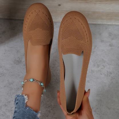 [Plus Size Flat Shoes] Plus Size Women's Flat Wide-Toe Shoes | Casual Round Toe Slip-on with Fabric Upper and Soft Sole, Suitable for Spring