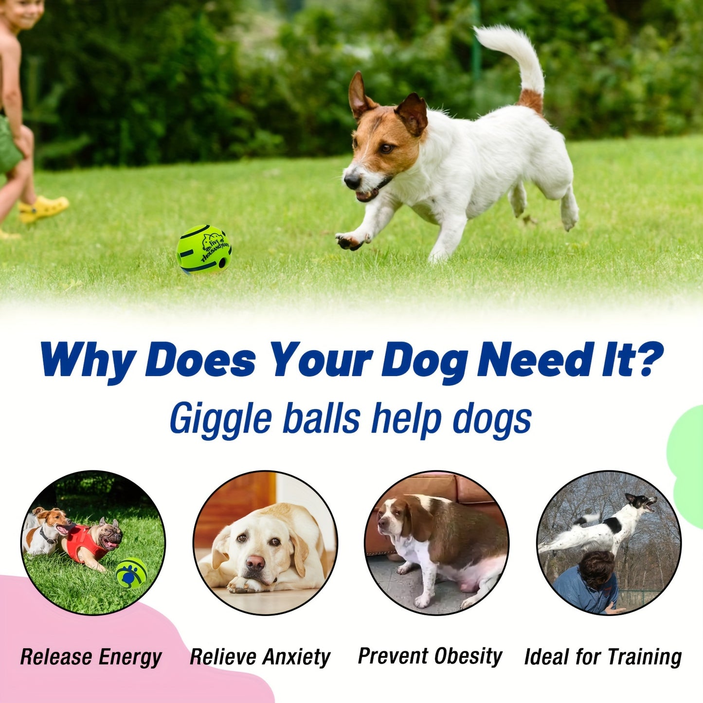 Dog IQ Training Ball Toy, Pet Voice Ball Toy, Without Battery