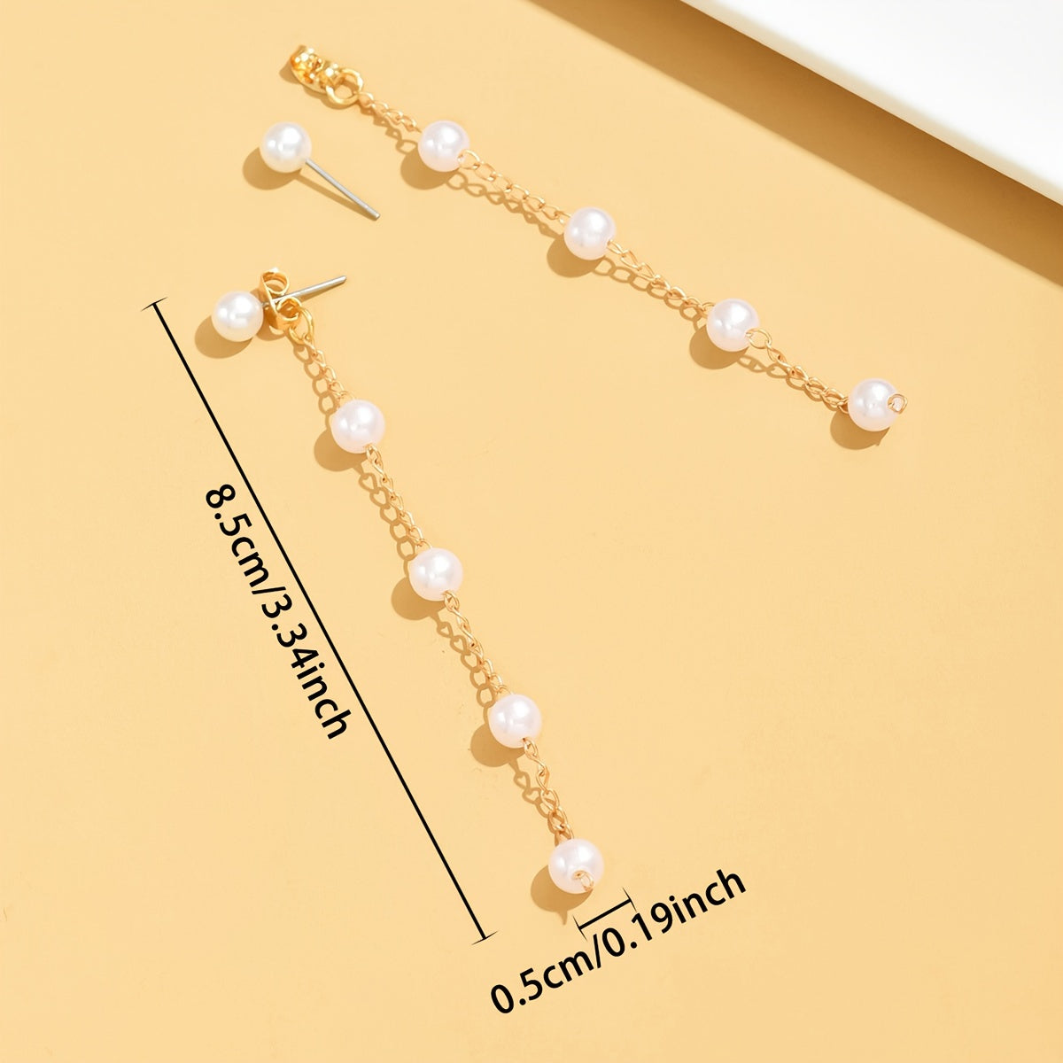 1 Pair Faux Pearl Earrings For Women Faux Pearl Tassel Drop Earrings Elegant Long Dangle Earrings Wedding Pendant Earrings