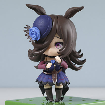 Anime Kawaii Collectible Action Figure Toy with Movable Replaceable Parts - 11cm/4.33inch PVC Cute Chibi-Style Doll, Interchangeable Accessories & Expressions, Vibrant Mixed Colors for Display & Play