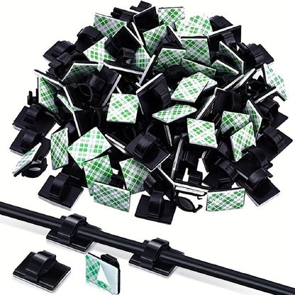 Self-Adhesive 30pcs Cable Clips - Organize Cords & Keep Out of Sight!