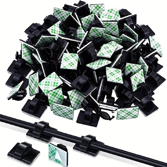 Self-Adhesive 30pcs Cable Clips - Organize Cords & Keep Out of Sight!