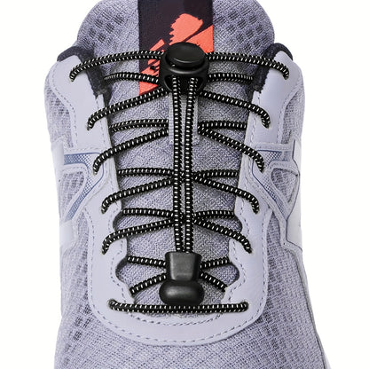 Shoelace 1 Pair Round Elastic Shoelaces Suitable For Various Shoe Accessories No Tie Shoelace Fixed Stretching Locking Lazy Laces