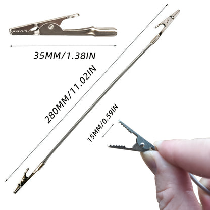 28cm crocodile clip, metal long tail spring clip set, suitable for DIY cards, photos, business cards and office paper clips, 10/25pcs bendable crocodile clip