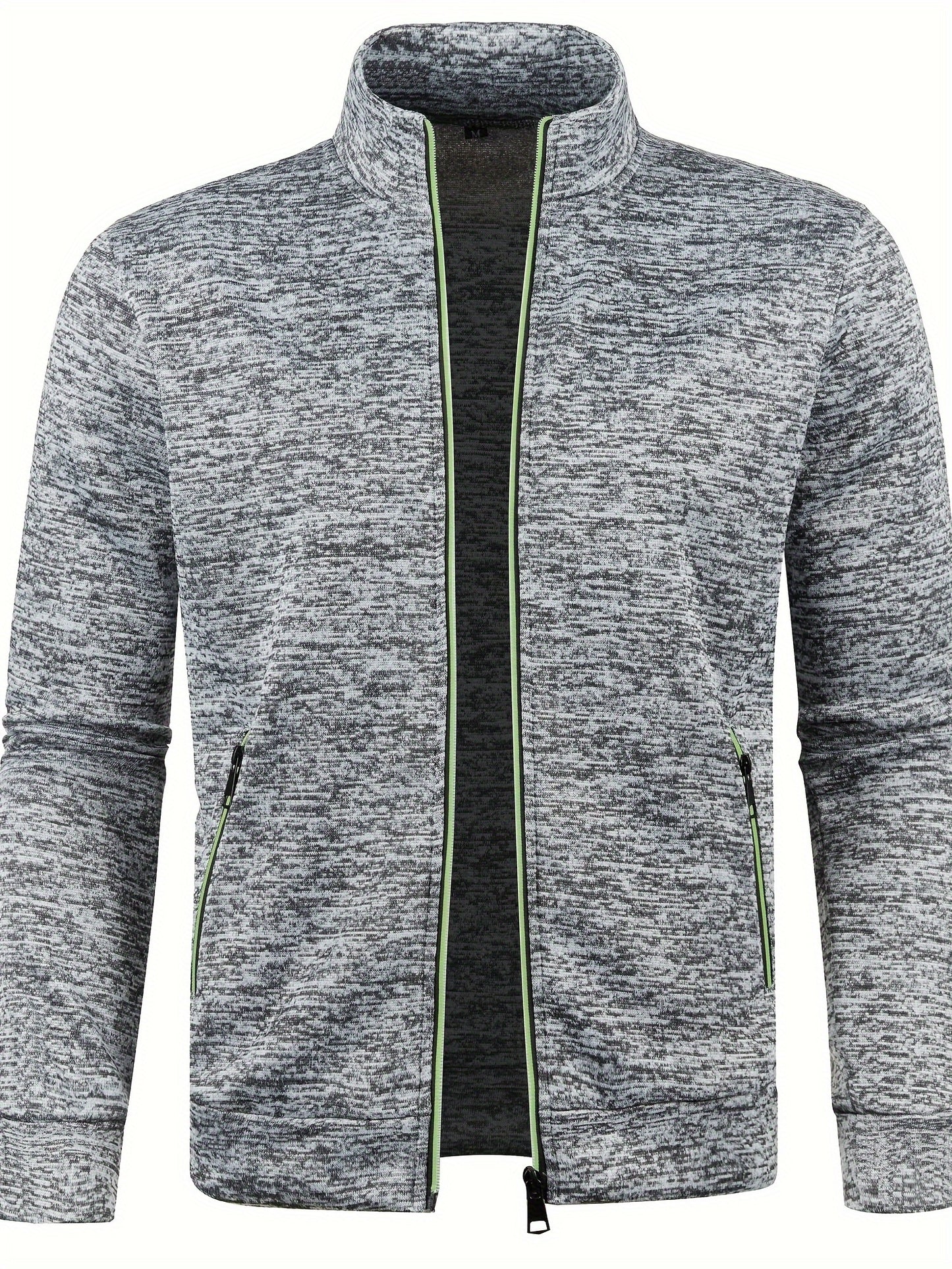 [Full Zip Up Cardigan Sweater] Elegant Mid Stretch Cardigan, Men's Casual Full Zip Up Cardigan Sweater Coat For Fall Winter