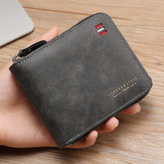 New Men'S Wallet, Stylish And Vintage, Multifunctional Zip Wallet for Young Students, Uniquely Designed with Contrasting Colors, Versatile And Spacious for Tickets