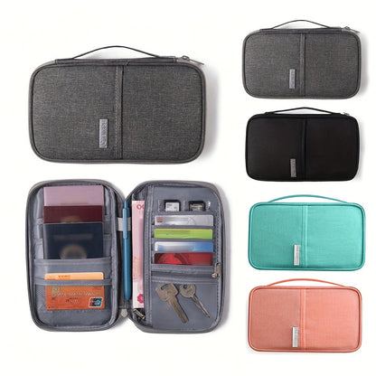 Portable Travel Airplane Bag, High-Quality Card Holder, Business Trip Passport Pouch, Multifunctional Cationic Document Storage Bag