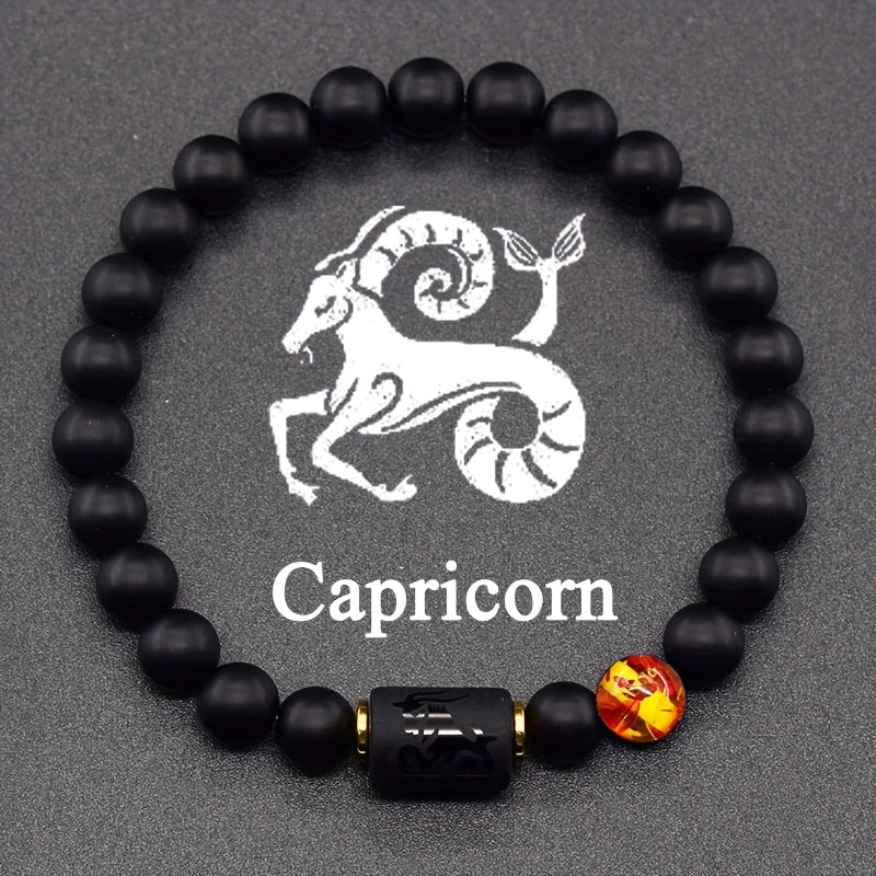 [Zodiac Stones Bracelet] Natural Stones Elastic Bracelet | Representing The 12 Zodiac Signs, Featuring a Card Design for Couples, Perfect As a Valentine's Day Or Birthday Gift for Partners And Friends