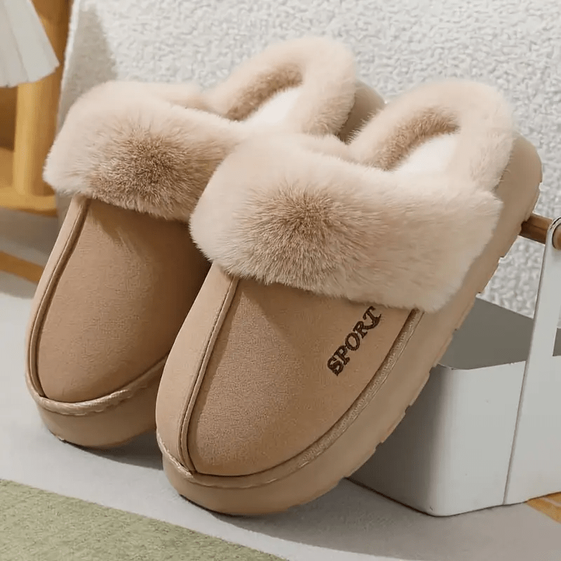 Women'S Comfortable Plush-Lined Slippers | Winter Indoor/Outdoor Warm Slip-On Shoes with EVA Sole, Casual Style, Perfect Gift for Couples, Women Shoes