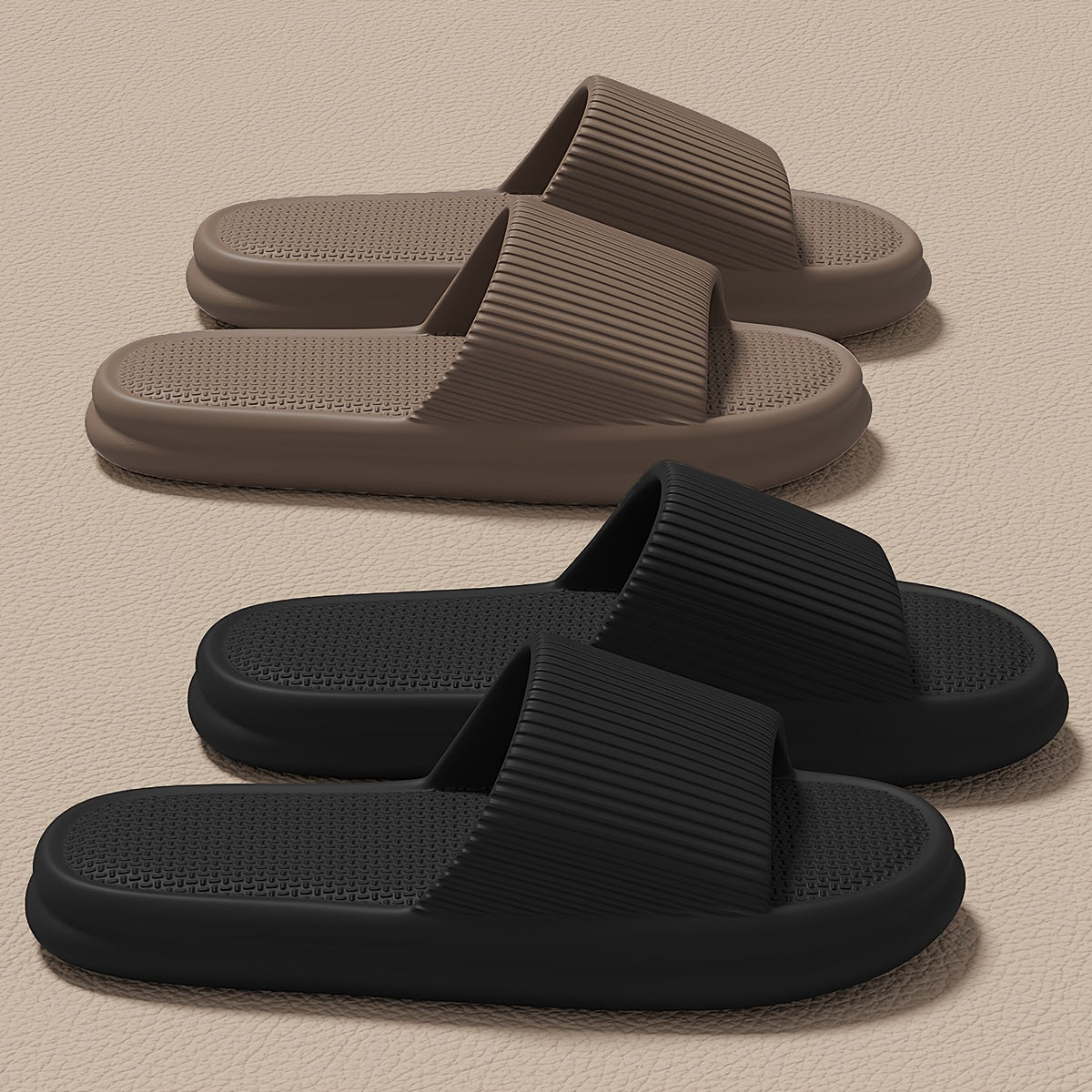 Silent Slippers for Men, Summer Indoor Home Bathroom Shower Anti-Slip Household Non-Noise Soft Sole EVA Odor-Resistant Flip-Flops for Women