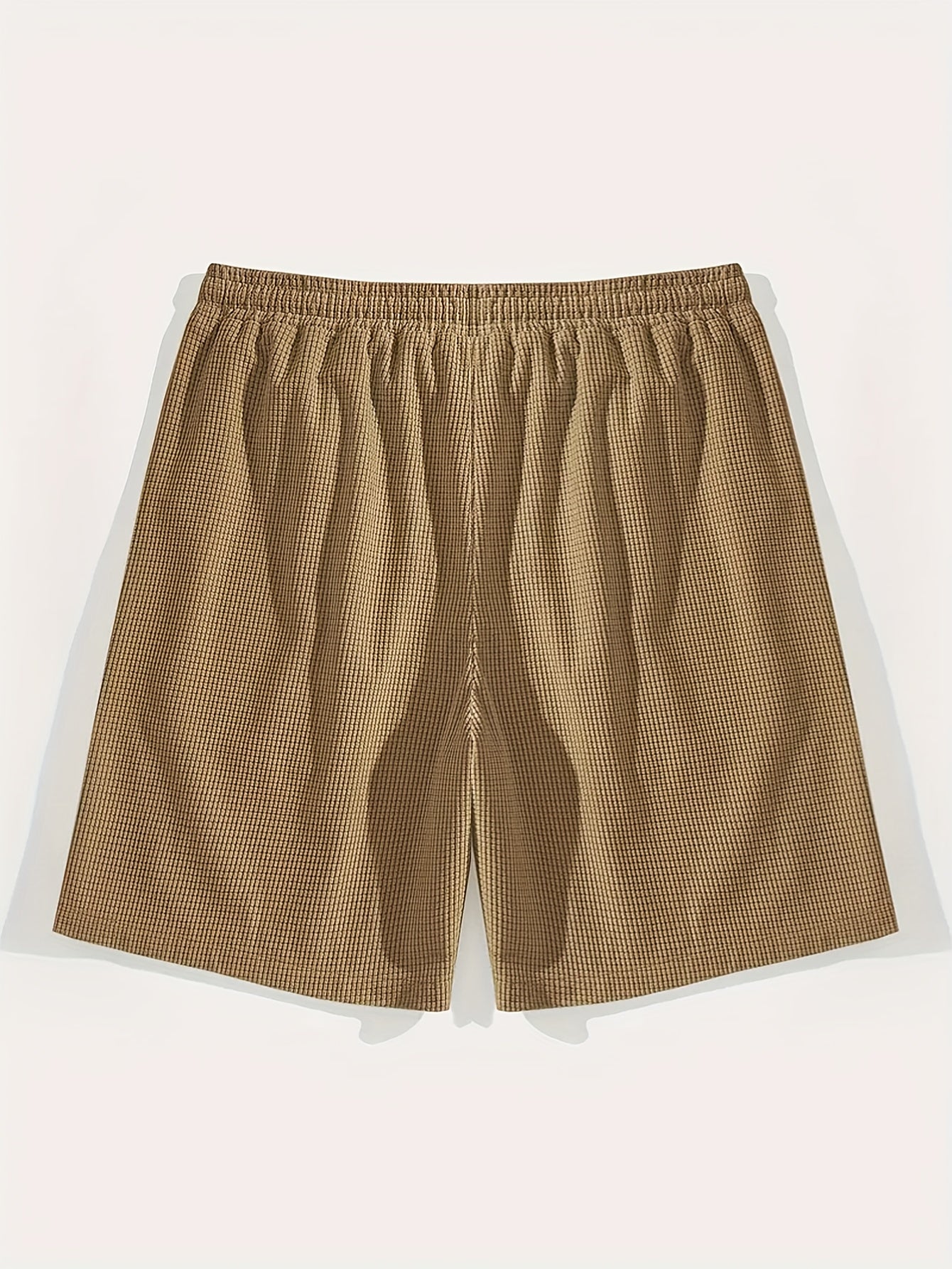 Men's Textured Casual Shorts with Drawstring Waist, Lightweight Polyester Fabric, Pockets for Casual Wear, Beach or Outdoor Activities, Everyday Shorts | Drawstring Waist Shorts | Lightweight Shorts