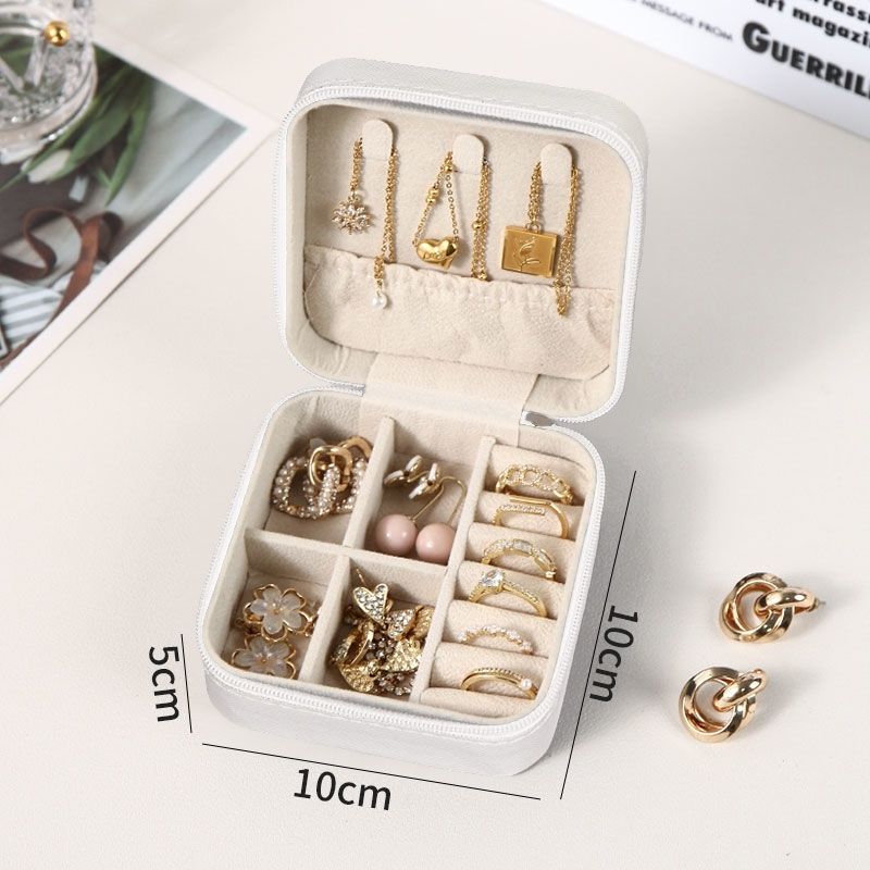 Storage box Portable jewelry box Travel accessories Korean version Antioxidant necklace Small ring stud earrings Simple jewelry