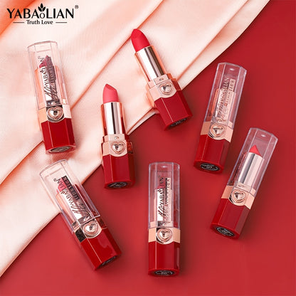 YABAOLIAN Lipstick 12 Colors Lipstick High Pigment Long Lasting Waterprrof Cosmetic Matte Lipstick