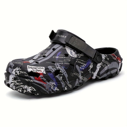 Trendy Men'S Anti-Slip, Wear-Resistant, Lightweight, Breathable Hole Shoes, Closed-Toe Beach Sandals