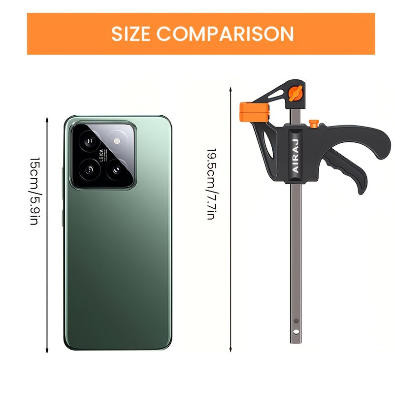 AIRAJ 4 Inch 2pcs/5pcs Woodworking Clips Wholesale F Clamp Clip Hard Grip Quick Ratchet Release DIY Carpentry Hand Vise Tools, Suitable for Home Decoration, Fixing Workpieces, Etc