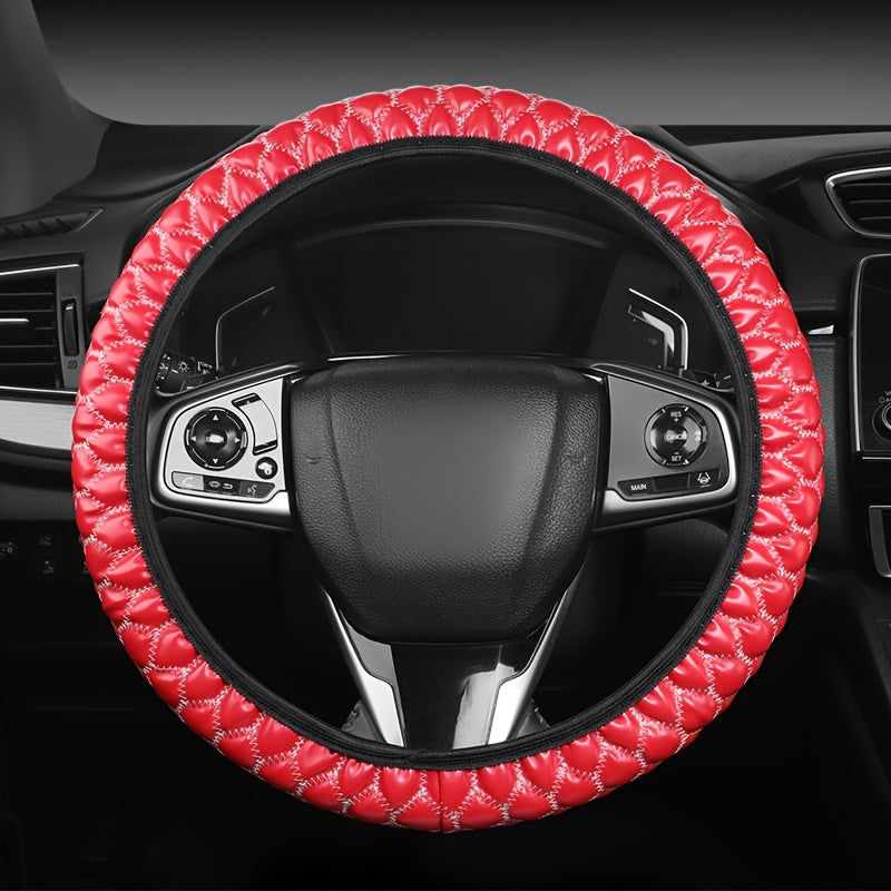 A Brand New Stylish Steering Wheel Cover, Featuring Embroidery Craftsmanship, Slip-Resistant And Durable, Classic And Comfortable