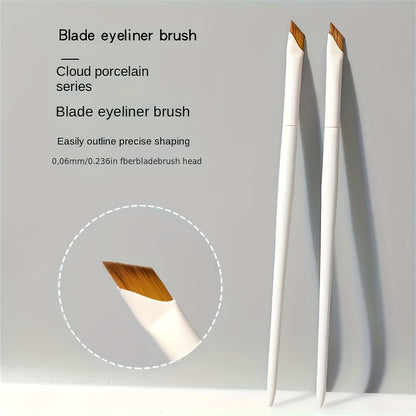 [Fragrance Free] Precision Angle Eyeliner and Eyebrow Brush Set | 1/2/3pcs | Nylon Brush | Fragrance Free | Suitable for All Skin Types | Ideal for Beginners
