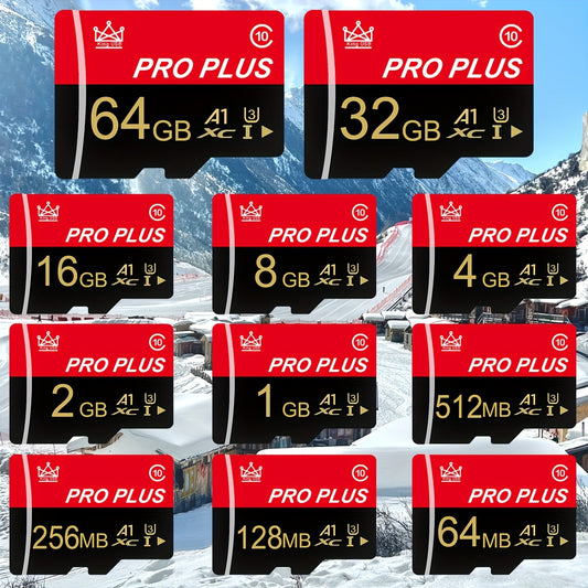 One Piece of Memory Card Available in 64GB, 32GB, And 16GB with an Adapter, Featuring High-Speed Flash TF Cards in Sizes of 8GB, 4GB, 2GB, 512MB, 256MB, 128MB, 64MB, And 1GB. This A1 C10 Memory TF Card Is Suitable for Tablets, Cameras