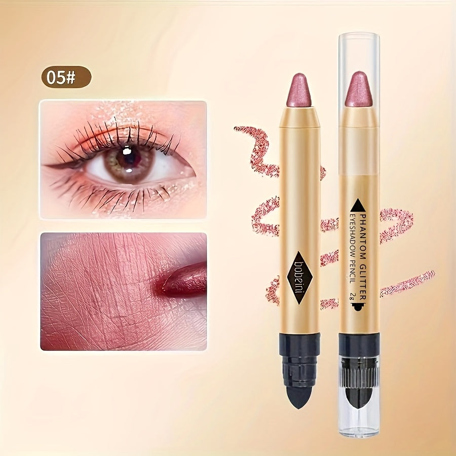 Shimmering Contouring Eyeshadow Pencil with a Dual-Ended Design for Effortless Makeup Application