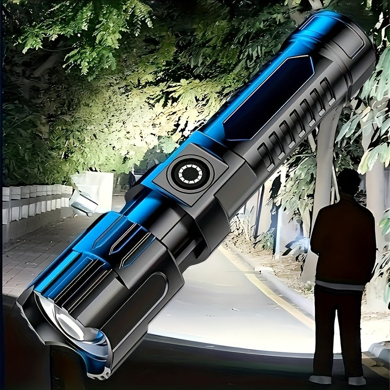 APOLLOFIRE Super Bright LED Flashlight - Rechargeable High Lumen Handheld Light with Adjustable Focus, Long-Lasting Battery Life, Tactical Design for Outdoor and Emergency Use, Rechargeable Flashlight, IPX4