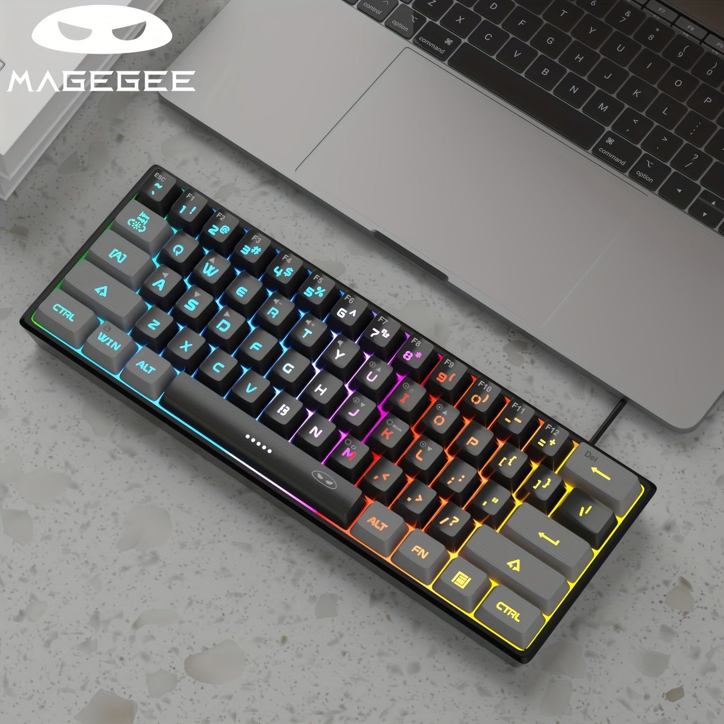 MageGee  60% Gaming/Office Keyboard, Keycap Type Wired RGB Backlit Compact Computer Keyboard for Windows/Mac/Laptop