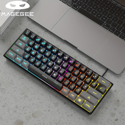 MageGee  60% Gaming/Office Keyboard, Keycap Type Wired RGB Backlit Compact Computer Keyboard for Windows/Mac/Laptop