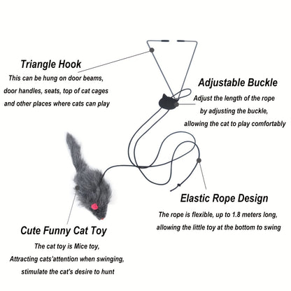 2pcs Adjustable Hanging Cat Toy - Interactive Teasing & Playful Fun - For Cats - For Indoor Play - Great Gift for Cat Lovers