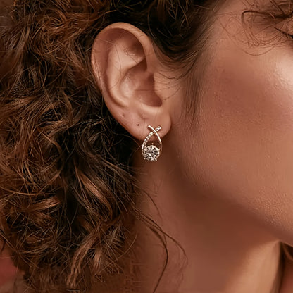 A Pair of Cross-shaped Design Stud Earrings, Versatile for Daily Wear. Simple, Elegant, Cute, and Noble Ear Accessories Suitable for Daily Commutes, Outings, Travel, and Holiday Celebrations