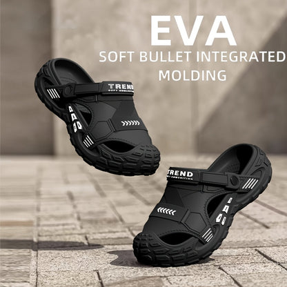 Men's Outdoor EVA Hole Shoes, Slip-On Anti-Slip Sandals, Comfortable for Beach Poolside Office & Casual Wear, All-Season