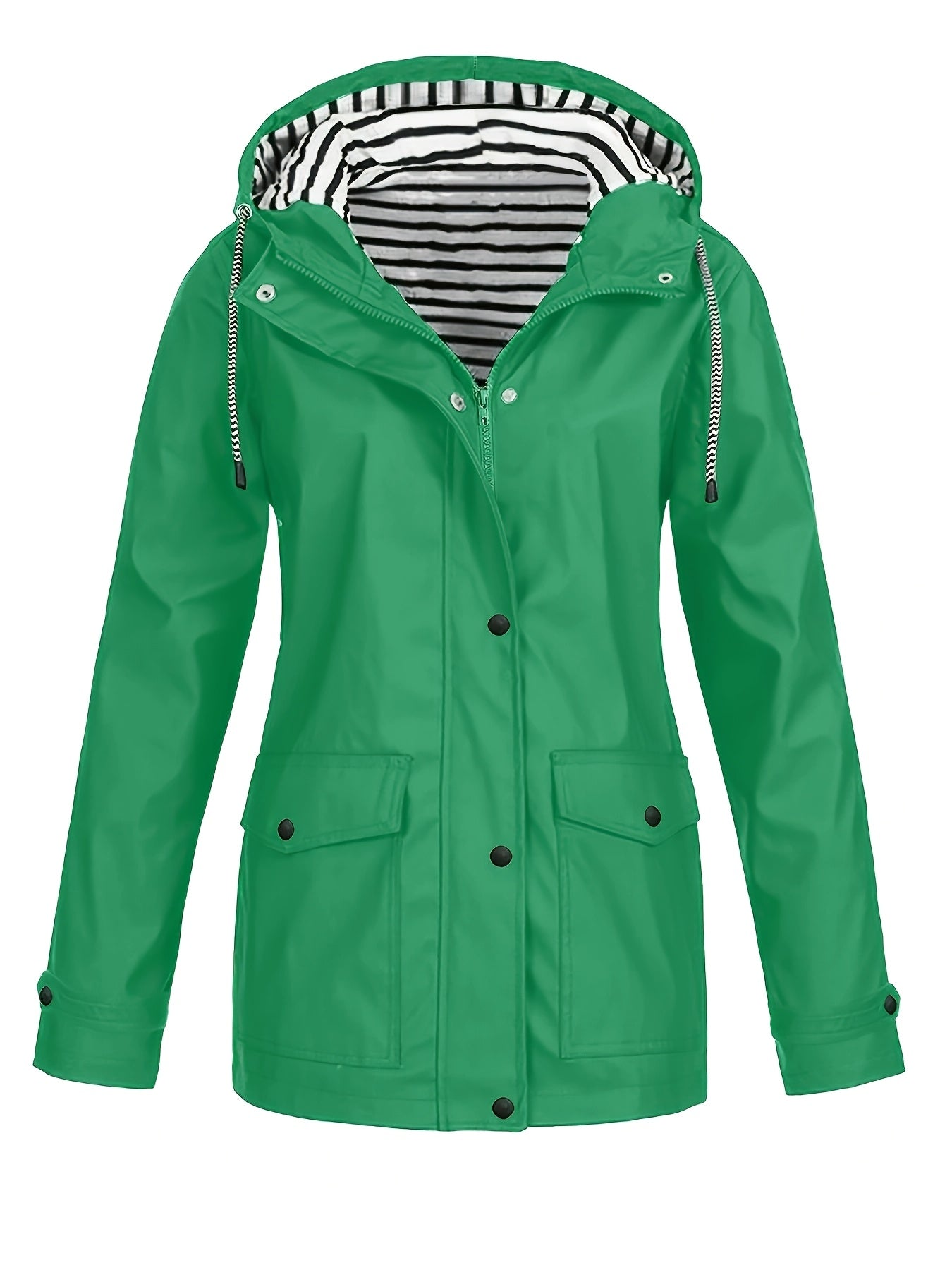 Women'S Hooded Long Sleeve Solid Color Casual Jacket | Fashionable and Versatile with and Pockets