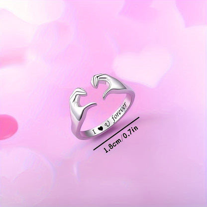 [Love Ring] Adjustable Love Ring, Hug Rings I Love You Forever Always with You Jewelry Rings for Couples, Men, Teenager