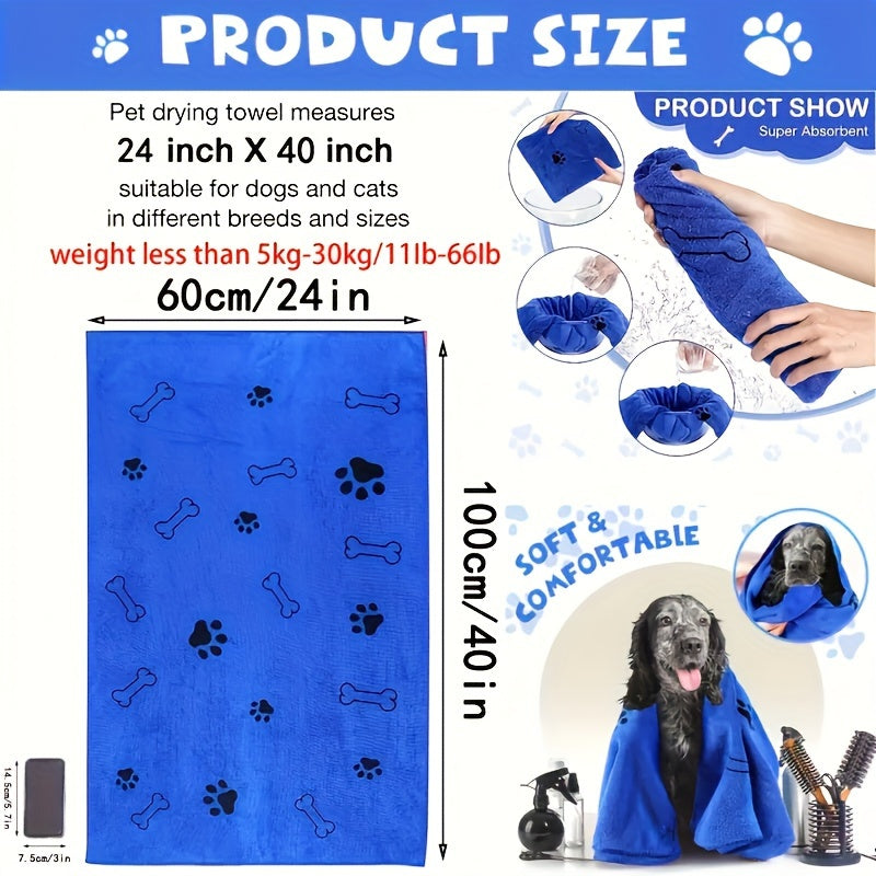Quick Drying Super Absorbent Ultra-fine Fiber Pet Dog Towel, Comfortable, Soft and Durable for Quick Bathing Care