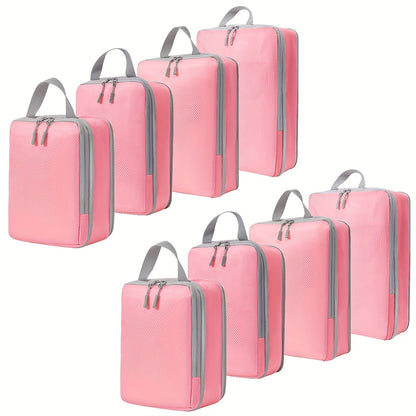 [Compression Packing Cubes] 4/8pcs Expandable Compression Packing Cubes | Travel Storage Bag Luggage Packing Organizers for Suitcases Backpack
