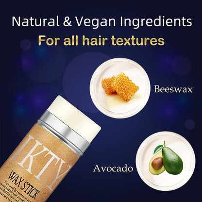 Wax Hair Stick - Slick Back Hair Brush Set, Hair Wax Stick For Hair, Edge Brush For Tame Frizz, Long Lasting, Moisturize, Unisex-adult, ≤300g, Shea Butter - 4pcs/Set, Comb and Edge Brush