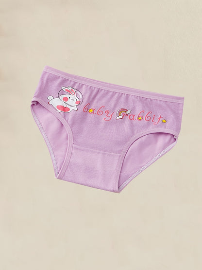 [8pcs Floral Panties Set] 8pcs Floral Print Cartoon Girl Triangle Panties, Mixed Colors Girls' Underwear Set
